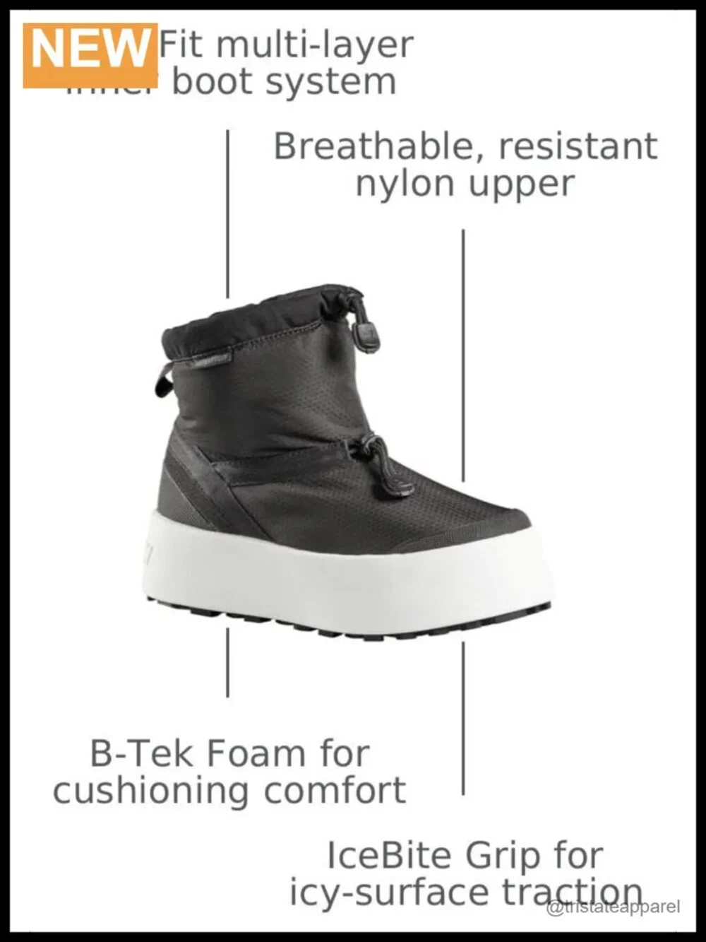 Baffin Tornio Waterproof Insulated Snow Boots Nylon Upper Slip-Resistant Base